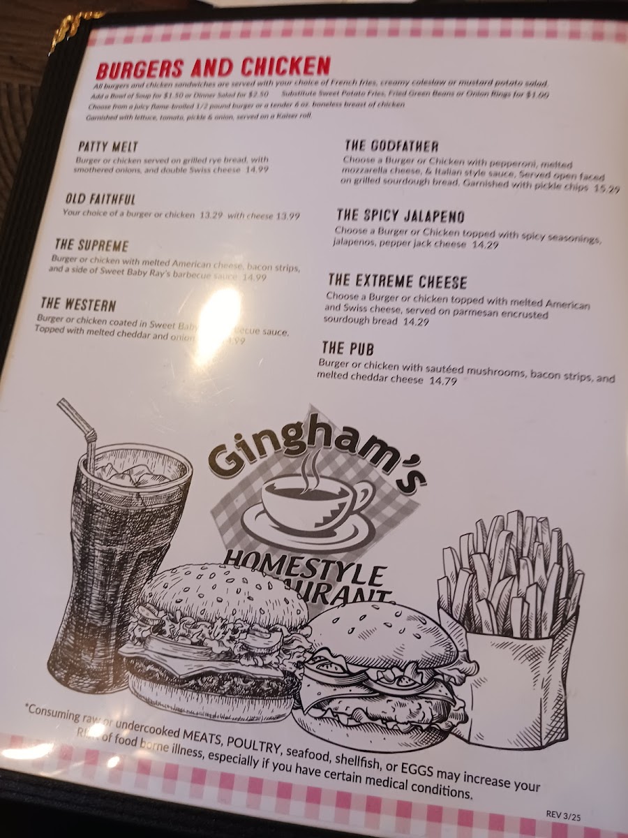 Gingham's Homestyle Restaurant Menu - Image 3