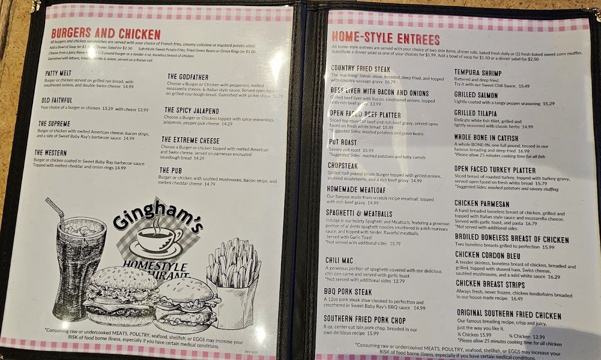 Gingham's Homestyle Restaurant Menu - Image 4